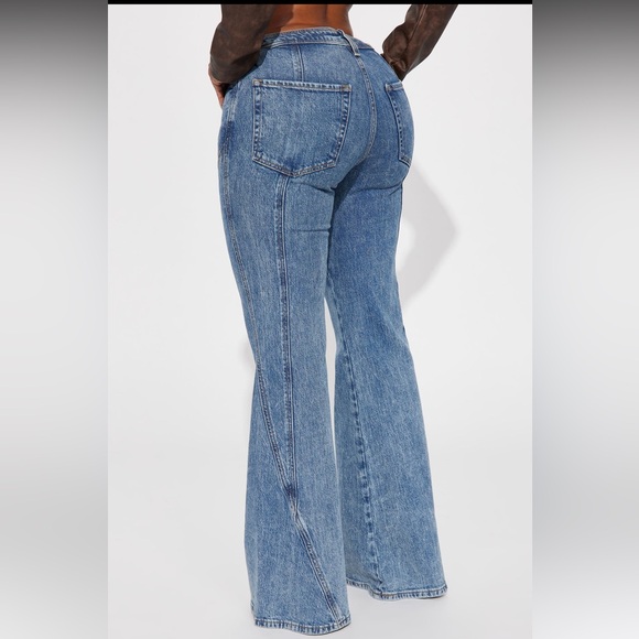 Medium Wash Flare Jeans - Picture 3 of 3
